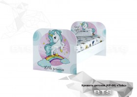 Кровать детская КР-08 Тойс (белый/белый,фотопечать Little Pony) в Заринске - zarinsk.katalogmebeli.com | фото 1
