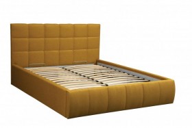 Кровать "Диана" ш. 1400 (Н=1010мм) (жаккард горчица) в Заринске - zarinsk.katalogmebeli.com | фото 2