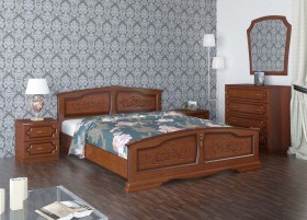 Кровать Елена из массива сосны 1200*2000 Орех в Заринске - zarinsk.katalogmebeli.com | фото