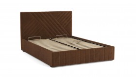 Кровать Гамма ш. 1400 (с основанием для хранения) (велюр тенерифе шоколад) в Заринске - zarinsk.katalogmebeli.com | фото 3