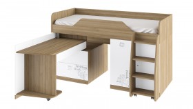 Кровать комбинированная «Оксфорд» (Ривьера/Белый с рисунком) в Заринске - zarinsk.katalogmebeli.com | фото 3