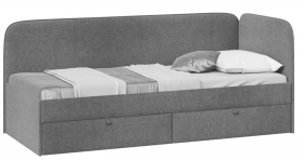 Кровать «Молли» с мягкой обивкой (900) тип 1 (Микровелюр Scandi Graphite 22) в Заринске - zarinsk.katalogmebeli.com | фото