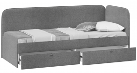 Кровать «Молли» с мягкой обивкой (900) тип 1 (Микровелюр Scandi Graphite 22) в Заринске - zarinsk.katalogmebeli.com | фото 2