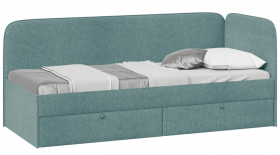 Кровать «Молли» с мягкой обивкой (900) тип 1 (Микровелюр Scandi Indigo 11) в Заринске - zarinsk.katalogmebeli.com | фото