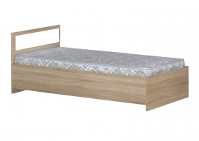 Кровать одинарная 900-2 без матраса (прямые спинки) Дуб Сонома в Заринске - zarinsk.katalogmebeli.com | фото