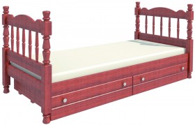 Кровать одинарная Аленка из массива сосны 800*1890 Орех в Заринске - zarinsk.katalogmebeli.com | фото 2