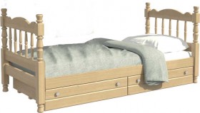 Кровать одинарная Аленка из массива сосны 800*1890 Сосна в Заринске - zarinsk.katalogmebeli.com | фото