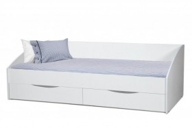 Кровать одинарная Фея - 3 (симметричная) New/(белый / белый / ДВПО: белый) в Заринске - zarinsk.katalogmebeli.com | фото
