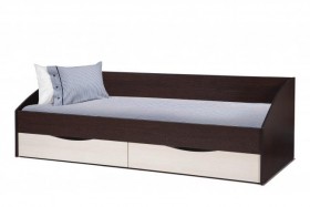 Кровать одинарная Фея - 3 (симметричная) New (венге / вудлайн кремовый / ДВПО: белый) в Заринске - zarinsk.katalogmebeli.com | фото