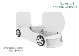 Кровать одноместная Авто-3-1 с рисунком Авто Лайм в Заринске - zarinsk.katalogmebeli.com | фото 3