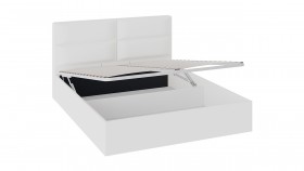 Кровать «Глосс» с мягкой обивкой и подъемным механизмом тип 1 (1400) (Белая) в Заринске - zarinsk.katalogmebeli.com | фото 2