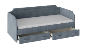 Кровать с мягкой обивкой и ящиками «Кантри» Тип 1 (900) (Замша синяя) в Заринске - zarinsk.katalogmebeli.com | фото 2