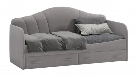 Кровать с мягкой спинкой и ящиками «Сабрина» 900 Светло-серый в Заринске - zarinsk.katalogmebeli.com | фото