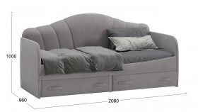 Кровать с мягкой спинкой и ящиками «Сабрина» 900 Светло-серый в Заринске - zarinsk.katalogmebeli.com | фото 3