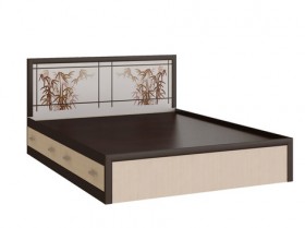 Кровать с ящиками 1,6м Мальта (Дуб венге/Дуб беленый) в Заринске - zarinsk.katalogmebeli.com | фото