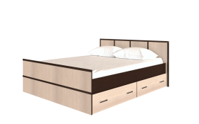 Кровать Сакура с настилом и ящиками 1,4 (Венге/Лоредо) в Заринске - zarinsk.katalogmebeli.com | фото