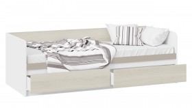 Кровать «Сканди» с 2 ящиками Дуб Гарден/Белый/Глиняный серый в Заринске - zarinsk.katalogmebeli.com | фото 2