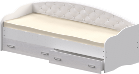 Кровать Софа-7 с мягкой спинкой (800х1900) Белый в Заринске - zarinsk.katalogmebeli.com | фото
