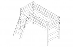 Кровать Соня вариант 6 полувысокая с наклонной лестницей Лаванда в Заринске - zarinsk.katalogmebeli.com | фото 3
