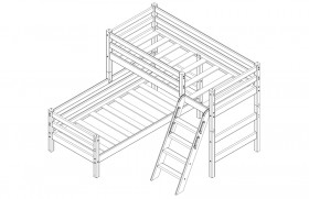 Кровать Соня вариант 8 угловая с наклонной лестницей Белый полупрозрачный в Заринске - zarinsk.katalogmebeli.com | фото 4