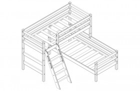 Кровать Соня вариант 8 угловая с наклонной лестницей Лаванда в Заринске - zarinsk.katalogmebeli.com | фото 2