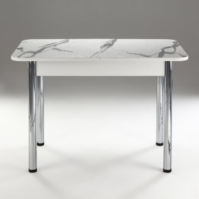 Кухонный стол 1100*700/400 ф 2 Пластик, мрамор белый в Заринске - zarinsk.katalogmebeli.com | фото