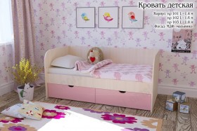Мальвина Кровать детская 2 ящика 1.6 Розовыйй глянец в Заринске - zarinsk.katalogmebeli.com | фото