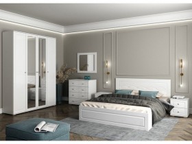 Модульная спальня Барселона (Белый/Белый глянец) в Заринске - zarinsk.katalogmebeli.com | фото 1