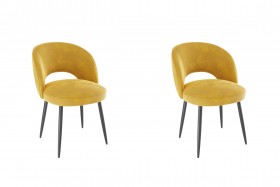 Набор стульев Моли 2 шт (жёлтый велюр/черный) в Заринске - zarinsk.katalogmebeli.com | фото