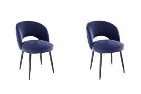 Набор стульев Моли 2 шт (синий велюр/черный) в Заринске - zarinsk.katalogmebeli.com | фото