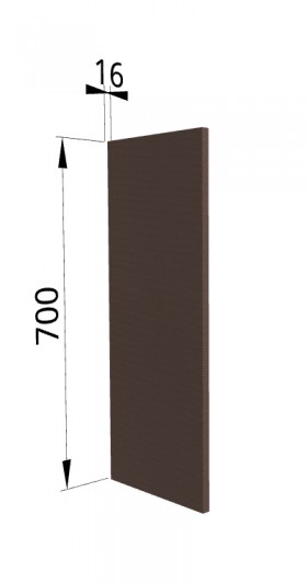 Панель торцевая П Квадро (для шкафа верхнего) Шоколад кожа в Заринске - zarinsk.katalogmebeli.com | фото