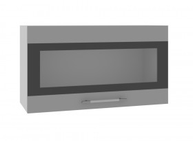 Ройс ВПГСФ 800 Шкаф верхний горизонтальный со стеклом с фотопечатью высокий (Грей софт/корпус Серый) в Заринске - zarinsk.katalogmebeli.com | фото
