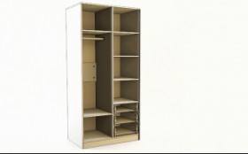 Шкаф 2-х створчатый с ящиками Бэлла (Выбеленное дерево/Белый) в Заринске - zarinsk.katalogmebeli.com | фото 3