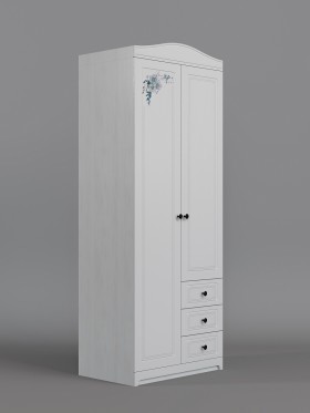 Шкаф 2-х створчатый с ящиками Бэлла (Выбеленное дерево/Белый) в Заринске - zarinsk.katalogmebeli.com | фото 1