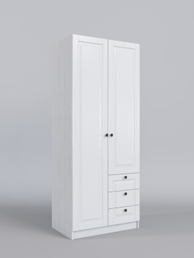 Шкаф 2-х створчатый с ящиками Классика (Белый/корпус Выбеленное дерево) в Заринске - zarinsk.katalogmebeli.com | фото 1