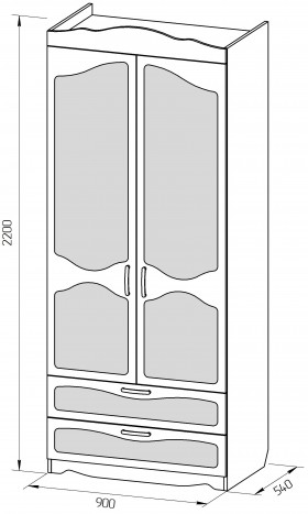 Шкаф 2-х створчатый с ящиками серии Иллюзия 32 Фиолетовый в Заринске - zarinsk.katalogmebeli.com | фото 2