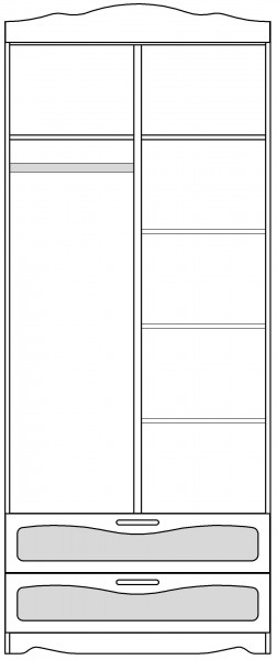 Шкаф 2-х створчатый с ящиками серии Иллюзия 99 Серый в Заринске - zarinsk.katalogmebeli.com | фото 4