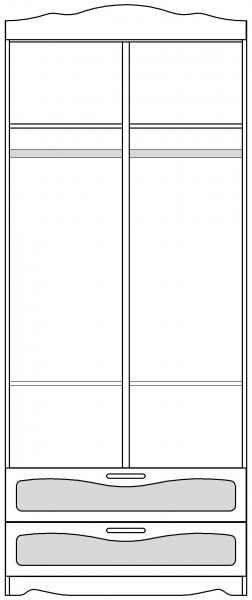Шкаф 2-х створчатый с ящиками серии Иллюзия 99 Серый в Заринске - zarinsk.katalogmebeli.com | фото 5