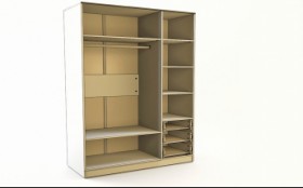 Шкаф 3-х створчатый с ящиками Бэлла (Выбеленное дерево/Белый) в Заринске - zarinsk.katalogmebeli.com | фото 3