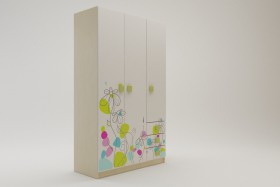 Шкаф 3-х створчатый с ящиками Флёр (Белый/корпус Клен) в Заринске - zarinsk.katalogmebeli.com | фото