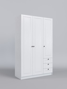 Шкаф 3-х створчатый с ящиками Классика (Белый/корпус Выбеленное дерево) в Заринске - zarinsk.katalogmebeli.com | фото