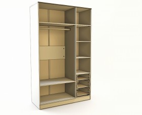 Шкаф 3-х створчатый с ящиками Лофт (Белый/корпус Дуб Сонома) в Заринске - zarinsk.katalogmebeli.com | фото 2
