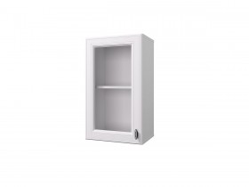 Шкаф 40 с витриной Ева (Белый Софт/Белый) в Заринске - zarinsk.katalogmebeli.com | фото