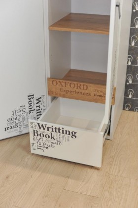 Шкаф для белья «Оксфорд» (Ривьера/Белый с рисунком) в Заринске - zarinsk.katalogmebeli.com | фото 4