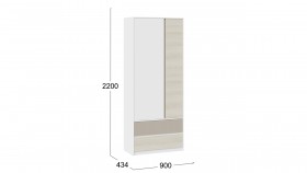 Шкаф для одежды комбинированный «Сканди» Дуб Гарден/Белый/Глиняный серый в Заринске - zarinsk.katalogmebeli.com | фото 4