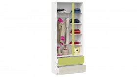 Шкаф для одежды комбинированный «Сканди» Дуб Гарден/Белый/Зеленый в Заринске - zarinsk.katalogmebeli.com | фото 4