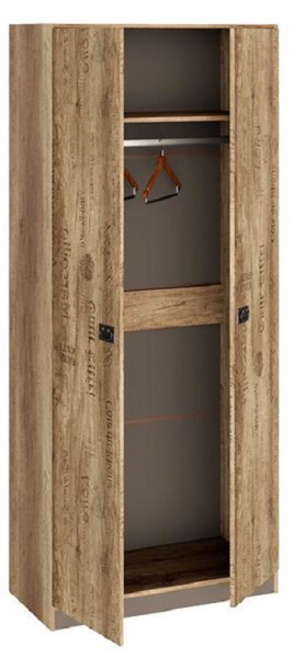 Шкаф для одежды «Пилигрим» (Дуб Каньон светлый, Фон серый) в Заринске - zarinsk.katalogmebeli.com | фото 2