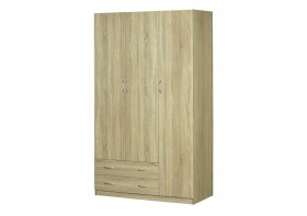 Шкаф для платья и белья 3-х дверный без зеркала Дуб Сонома в Заринске - zarinsk.katalogmebeli.com | фото