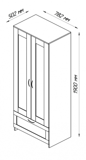 Шкаф двухдверный Сириус с 1 ящиком белый в Заринске - zarinsk.katalogmebeli.com | фото 2