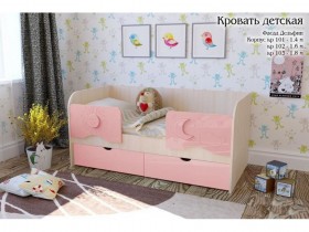 Соня Кровать детская 2 ящика 1.6 Розовый глянец в Заринске - zarinsk.katalogmebeli.com | фото